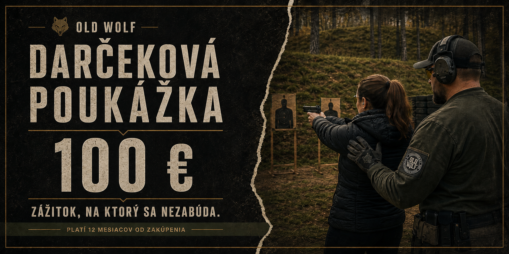 Darčeková poukážka Old Wolf 100 € — ilustračný vizuál